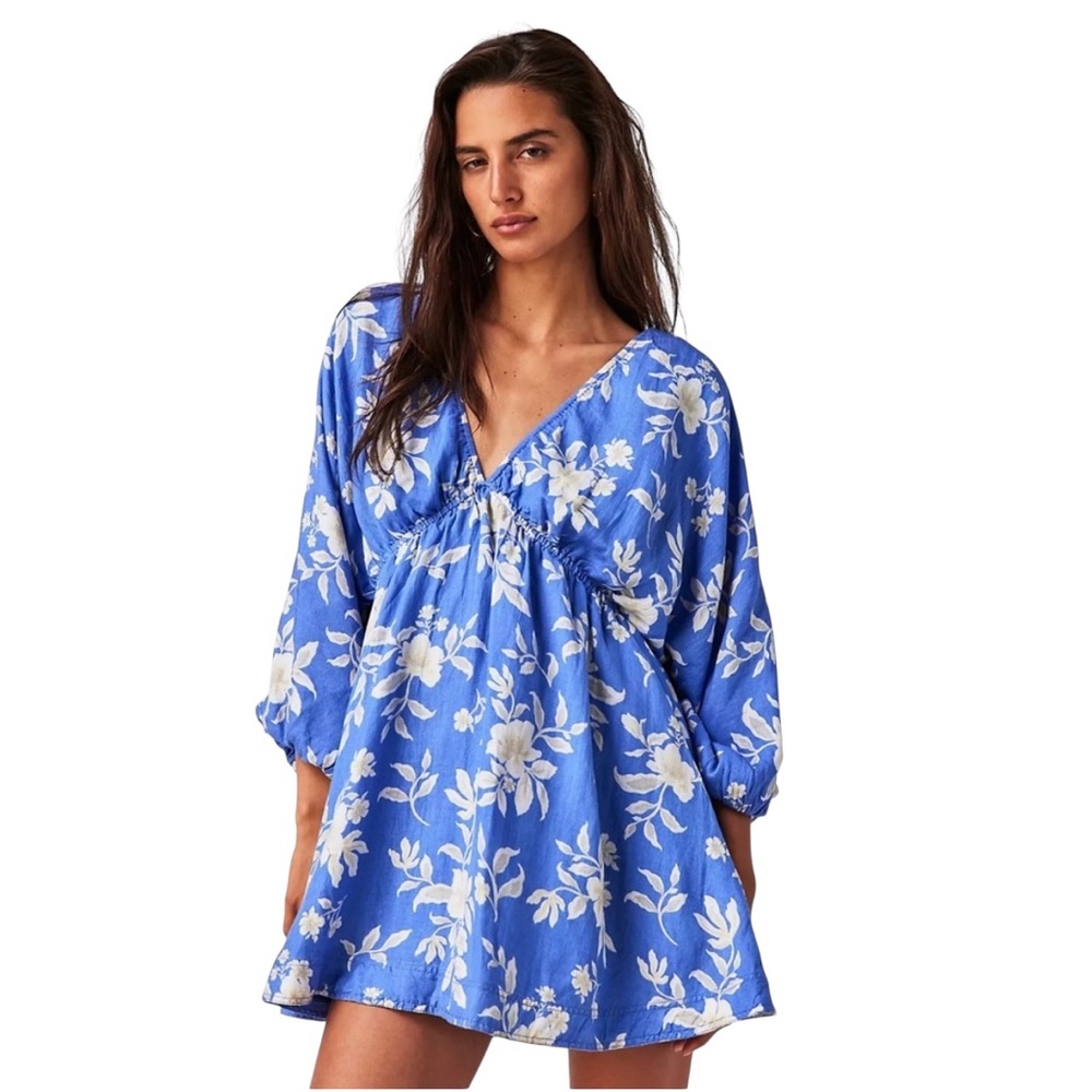 Free People Blue Floral Mini Dress